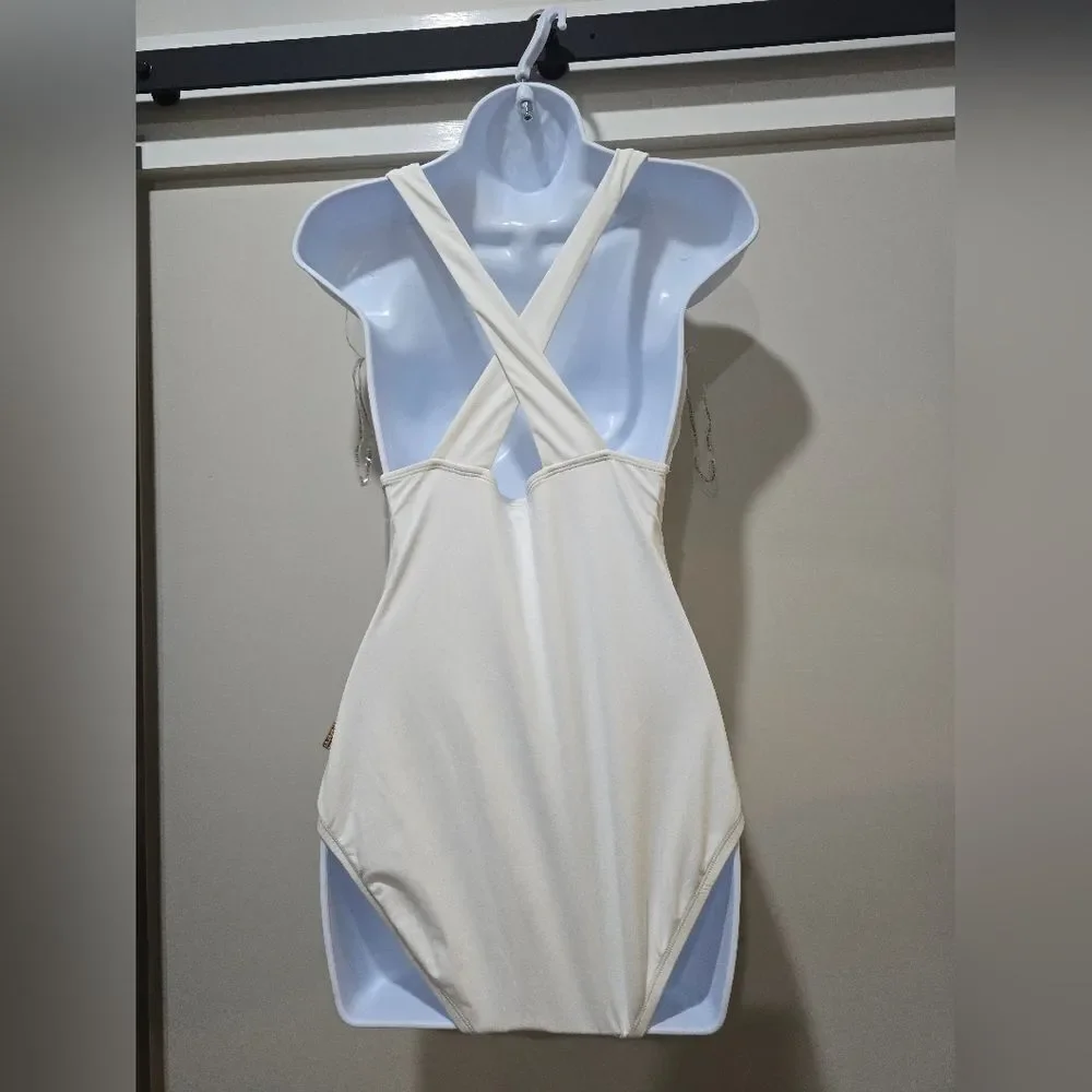 Michael Kors Convertible One Piece Swimsuit  NWOT Size 10 White